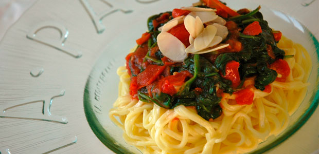 Espagueti con salsa de verduras